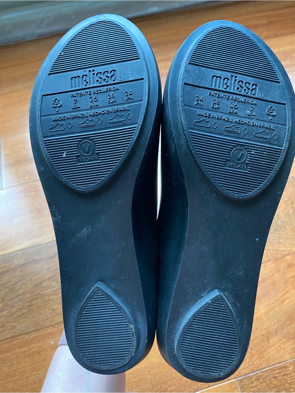 Melissa Black Vegan Rubber Wedge Shoes
